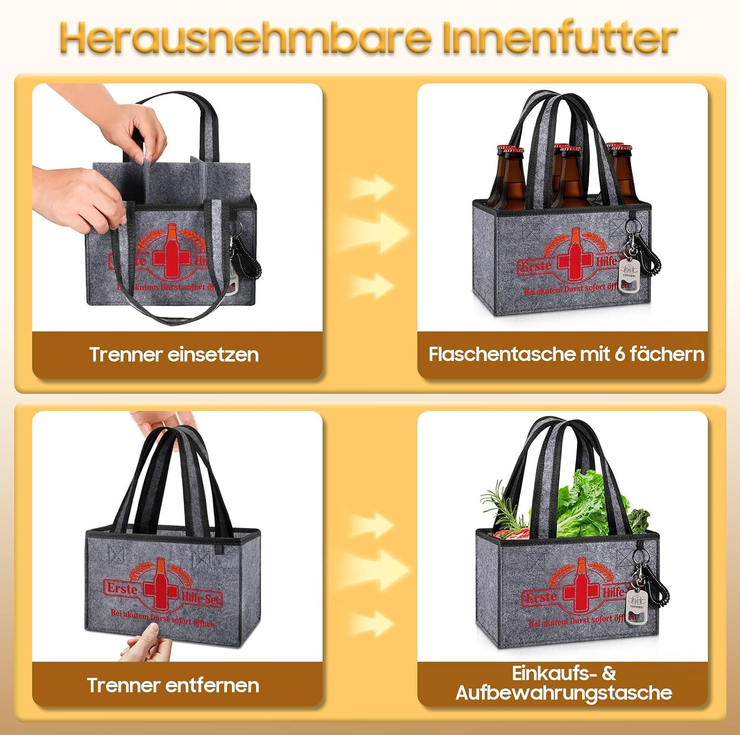 CASEBOT Funny gifts for men, men's handbag, men's gifts, First aid, bottle bag – Bild 6