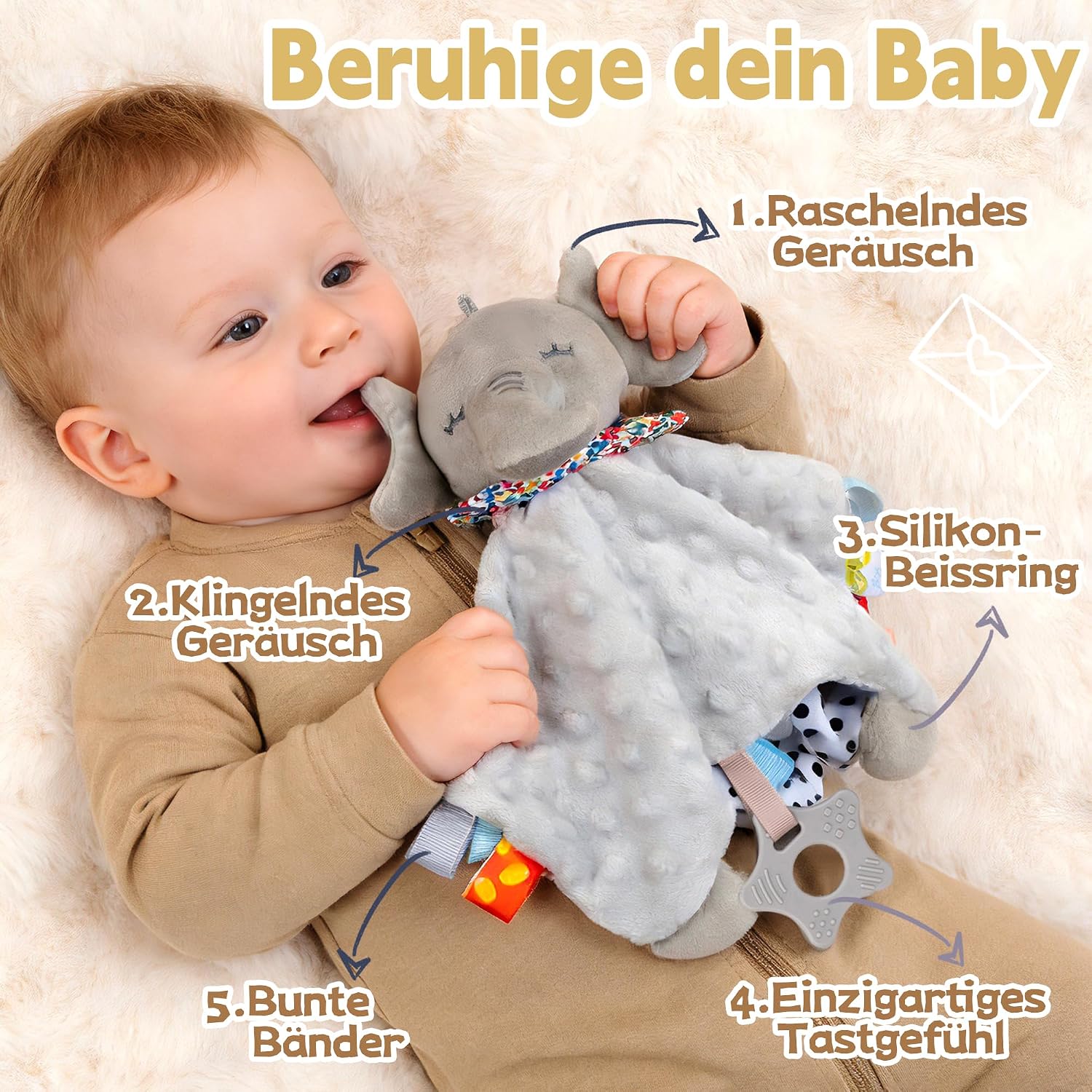 Baby Gift 30-Piece Gift Basket for Newborn, Khaki – Bild 4