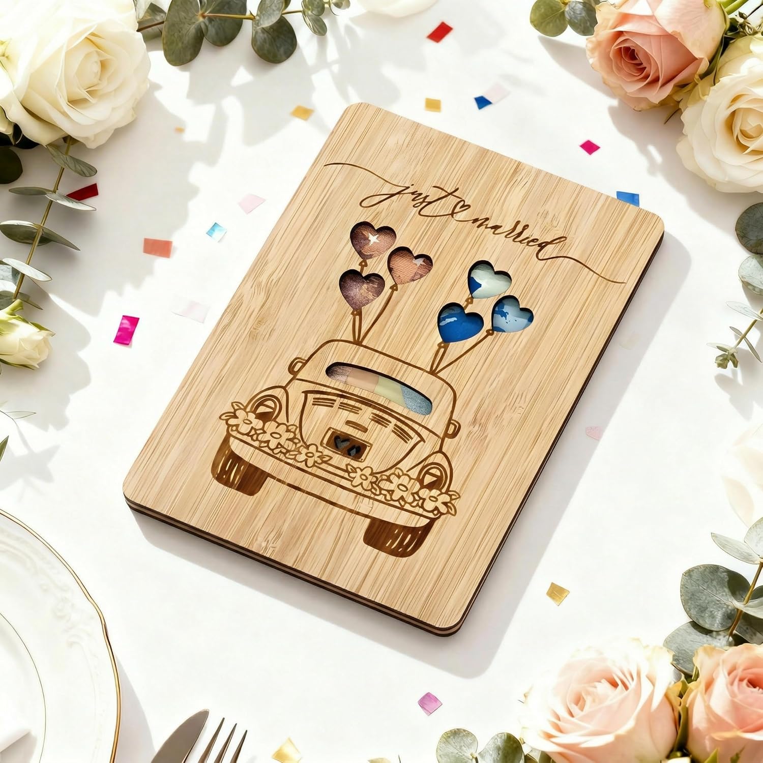 Wedding Card Money Gift Card Wedding Wedding Gift Bride and Groom Wood – Bild 6