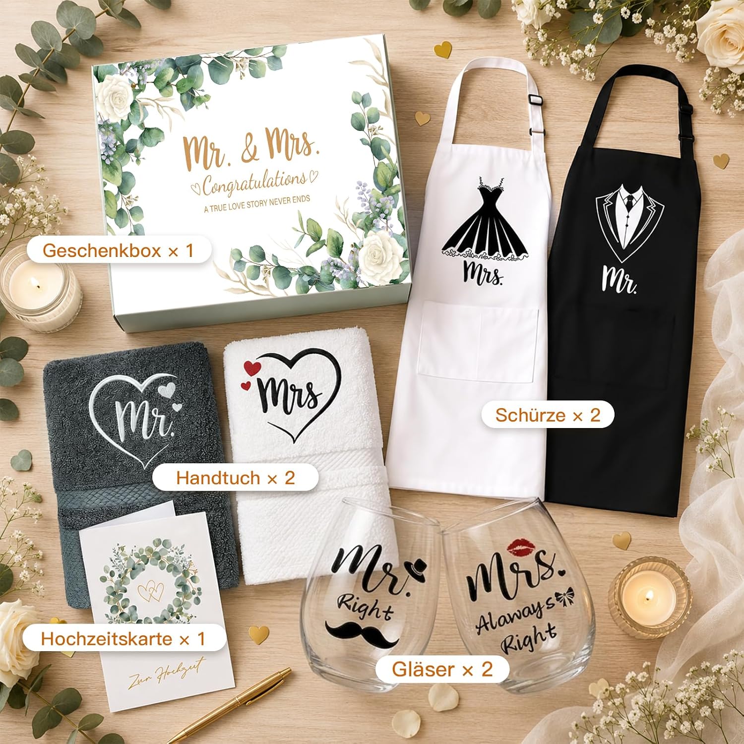 MOTONG Wedding Gifts for Bride and Groom Mr Mrs Personalised Gift – Bild 2