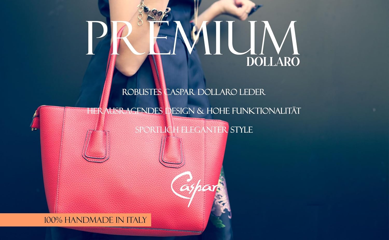 Caspar Large Women's Leather Shoulder Bag XL Shopper with Practical Interior Compartments - Premium Line - Model No.832 - Made in Italy – Bild 7