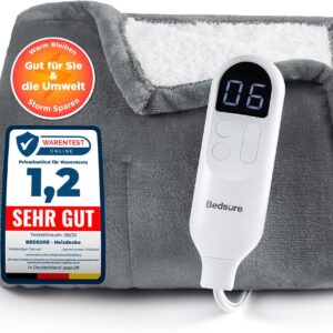BEDSURE Electric Blanket 130 x 180 cm Grey