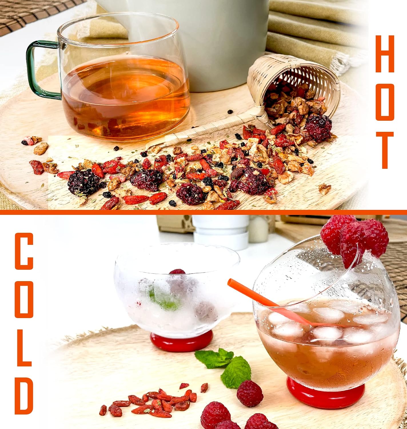 Bodyblooms For slimming tea and detoxification with green tea with blackberries and goji berries. Herbal tea/tea loose with diuretic effect, ideal tea gift. Dewatering tea/removable tea from 100 g – Bild 2