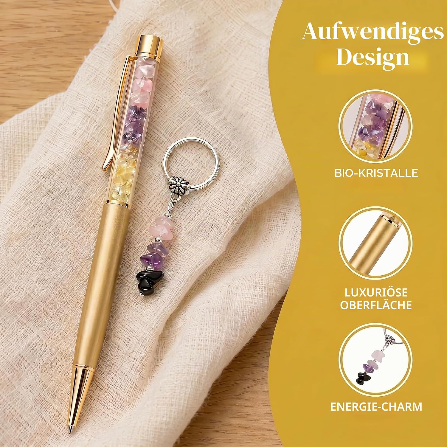Birthday Gift for Women, Crystal Pen and Keyring Lucky Charm, Courage, Get Soon, Cheer Up Small Gifts for Best Mum Girlfriend Friend Dinnen Colleague Sister – Bild 5
