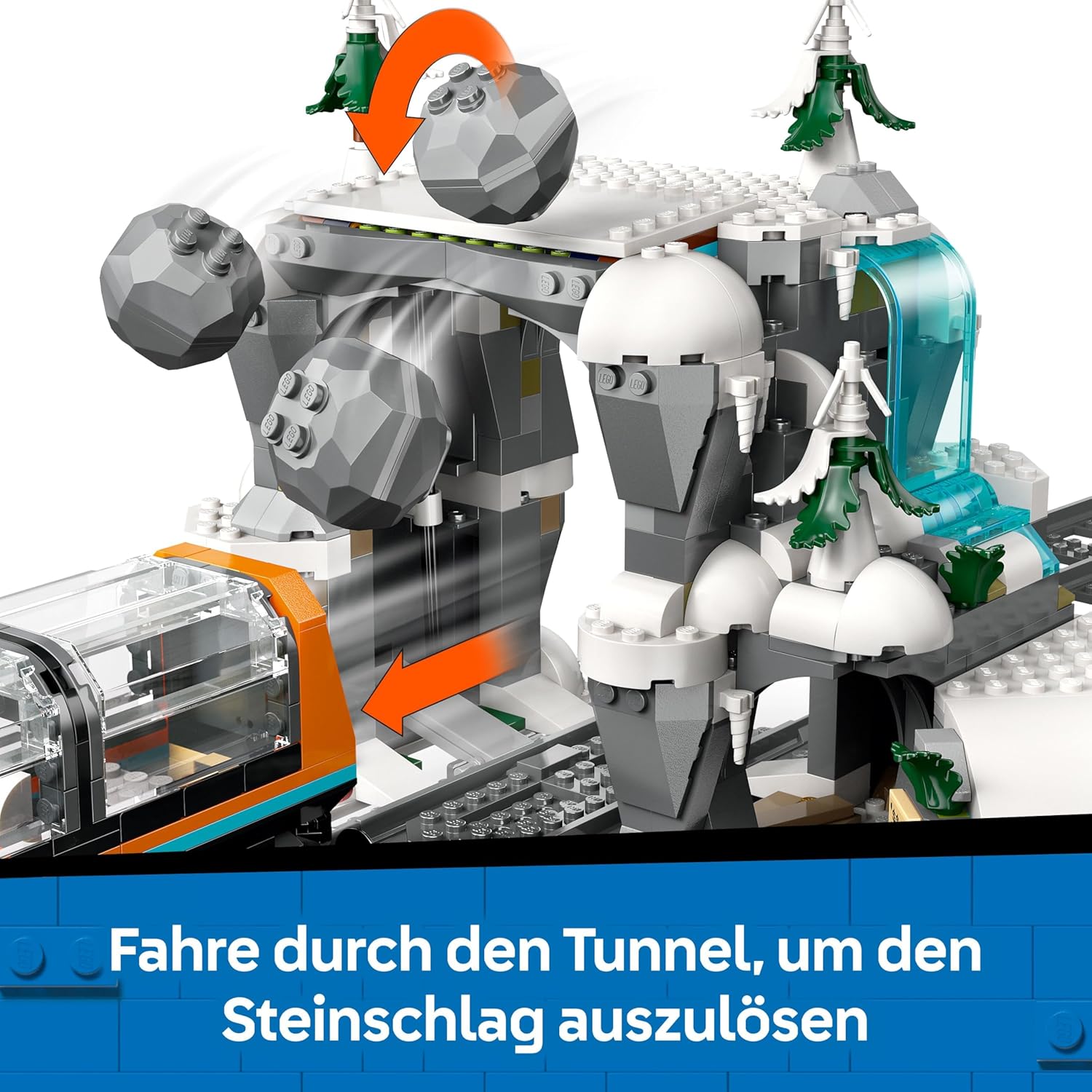LEGO City Trains Arctic Polar Express - Toy with Remote Controlled Train - Snow Plow, 22 Track Segments, 6 Mini Figures & Rockfall Function - Gift for Boys & Girls from 7 Years - 60470 – Bild 5