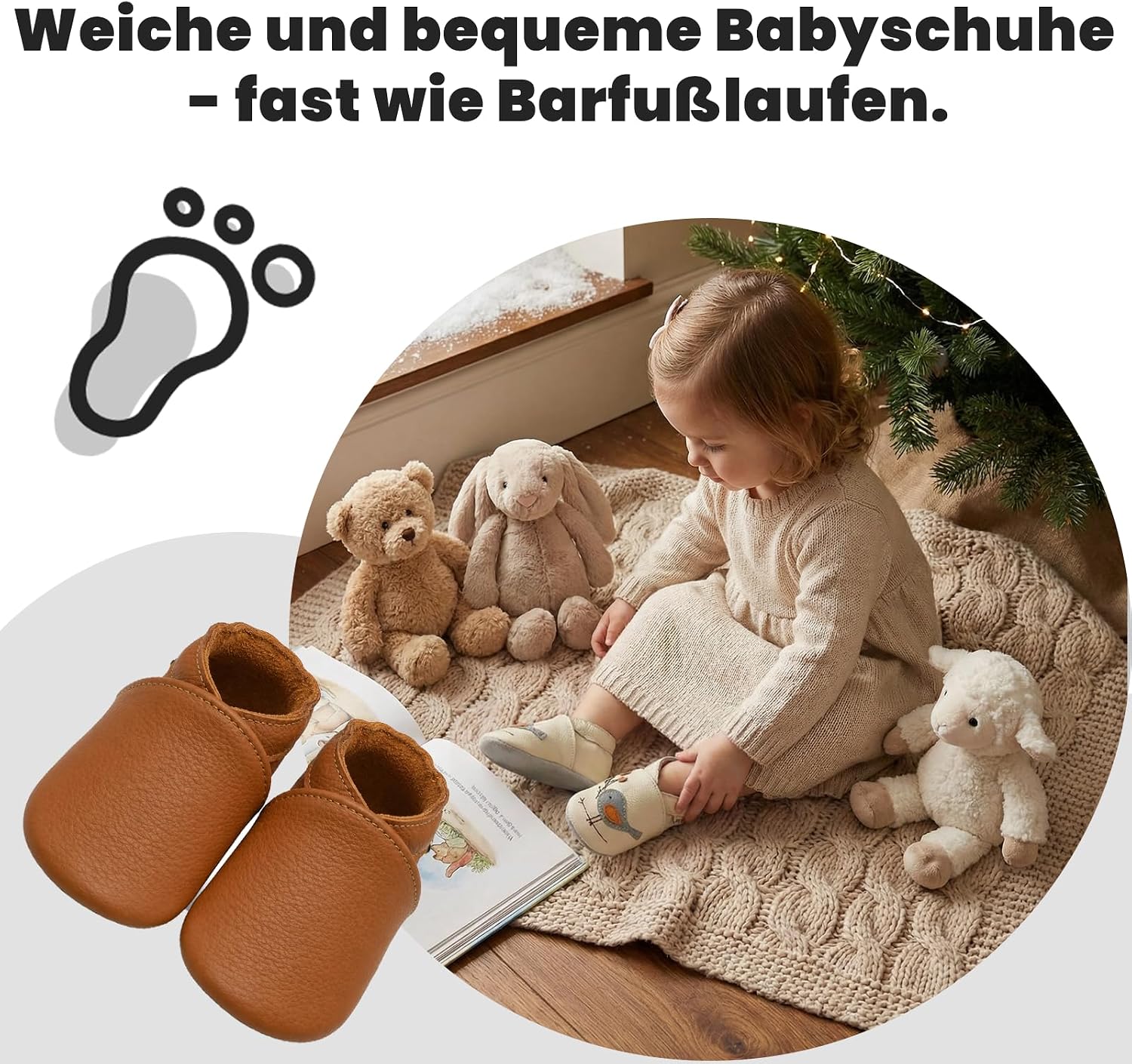 YALION Baby Weicher Leder Lauflernschuhe Krabbelschuhe Jungen Mädchen – Bild 5