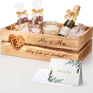 Maitys Wedding Gifts for Bride and Groom Mr & Mrs Wooden Box Wedding Wooden