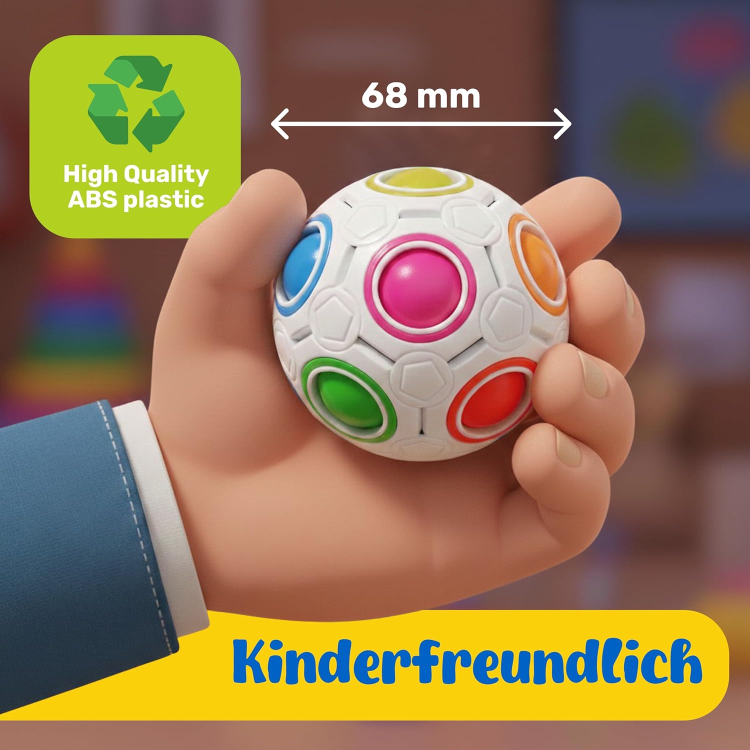 CUBIDI® Rainbow Ball Original - Logic Toy for Kids and Adults - Puzzle Game 3D - Ball - Rainbow – Bild 2