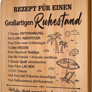 Pensioner Gift Woman Man Bamboo Chopping Board with Sayings