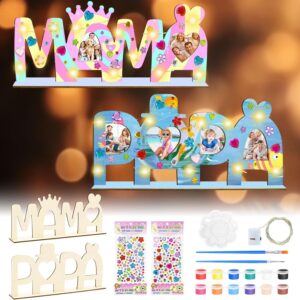 Idota Gifts for Mum Dad Wooden Letters Craft Set with LED Stickers