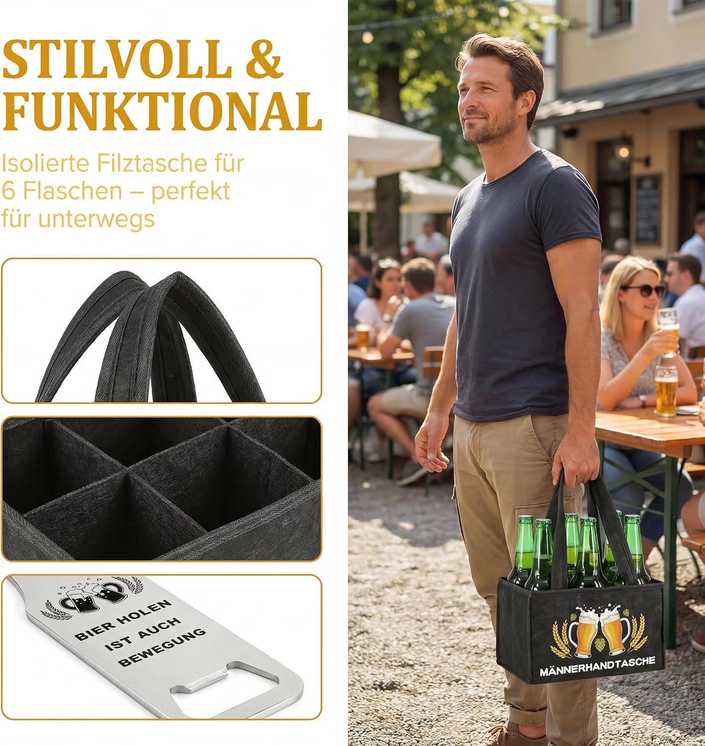 Men's Handbag Beer Gift Set, Birthday Gift for Men – Bild 4