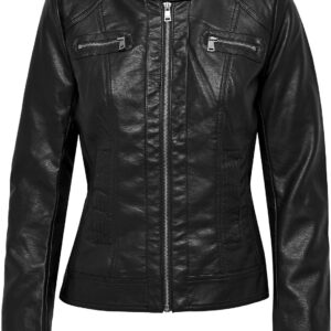 Only Female faux leather jacket with zip