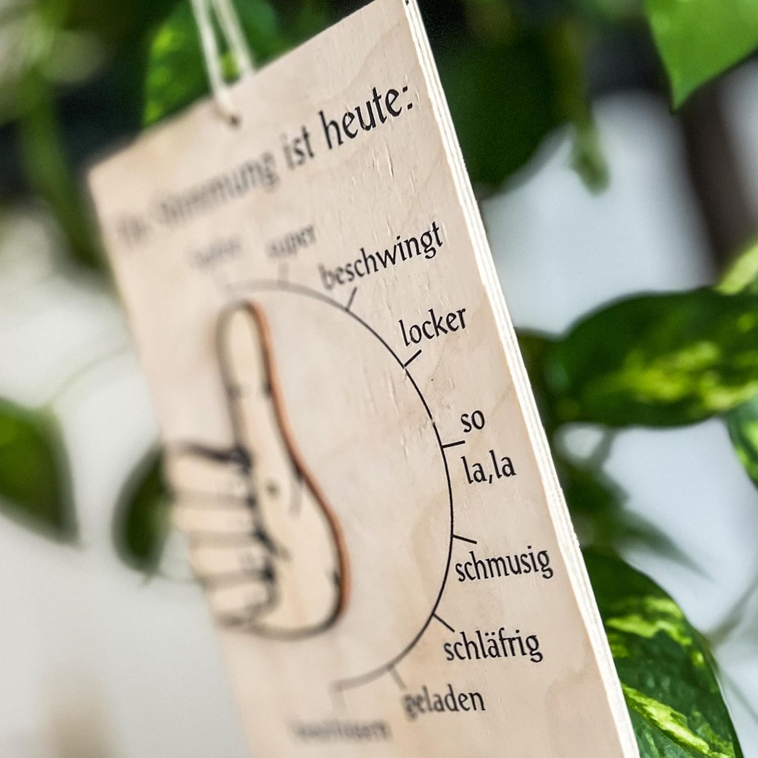Spruchreif Mood Barometer, Mood Indicator, Thumb with Movable Hand, Door Sign, Funny Gifts, Gifts for Colleagues, Office Fun (German Language) – Bild 3