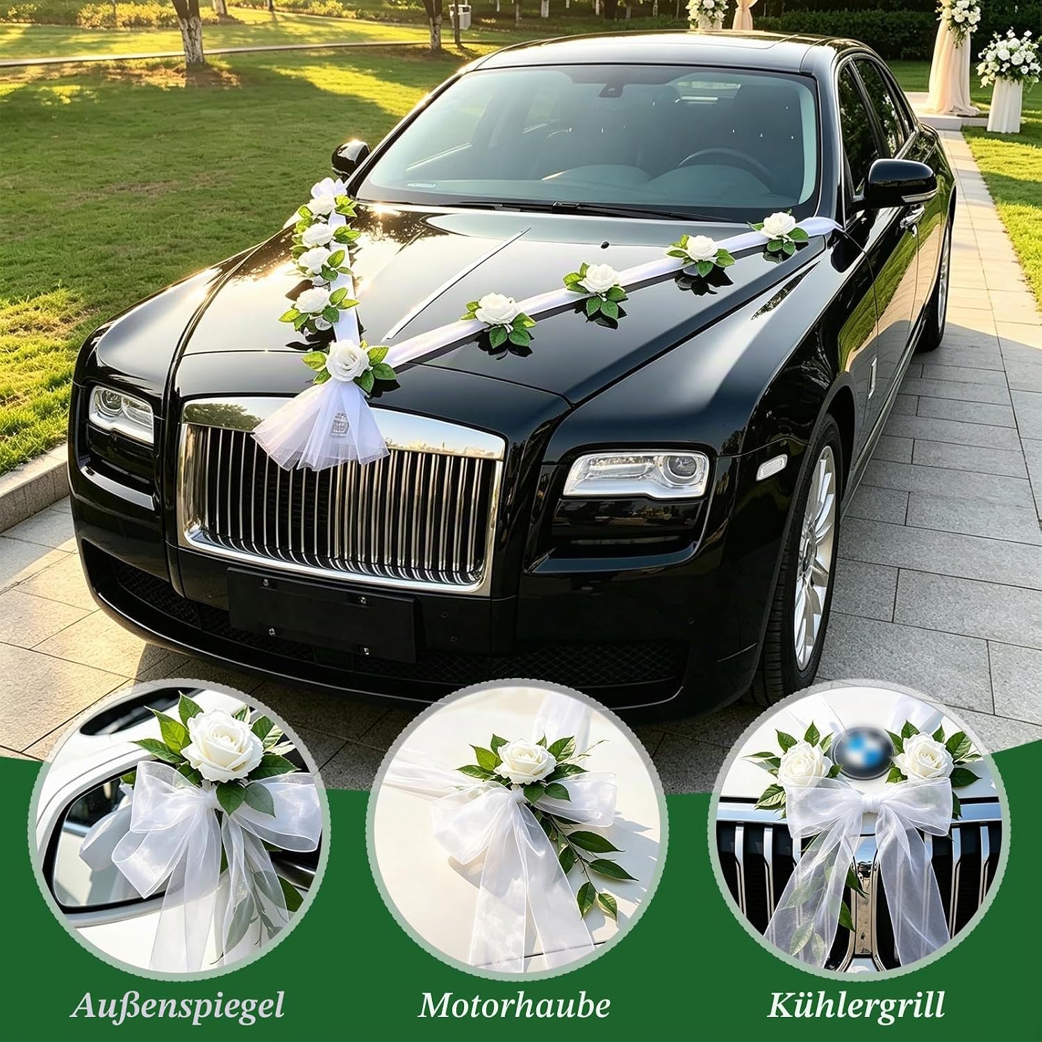 Car Decoration Wedding Bonnet Car Decoration Wedding Set – Bild 4