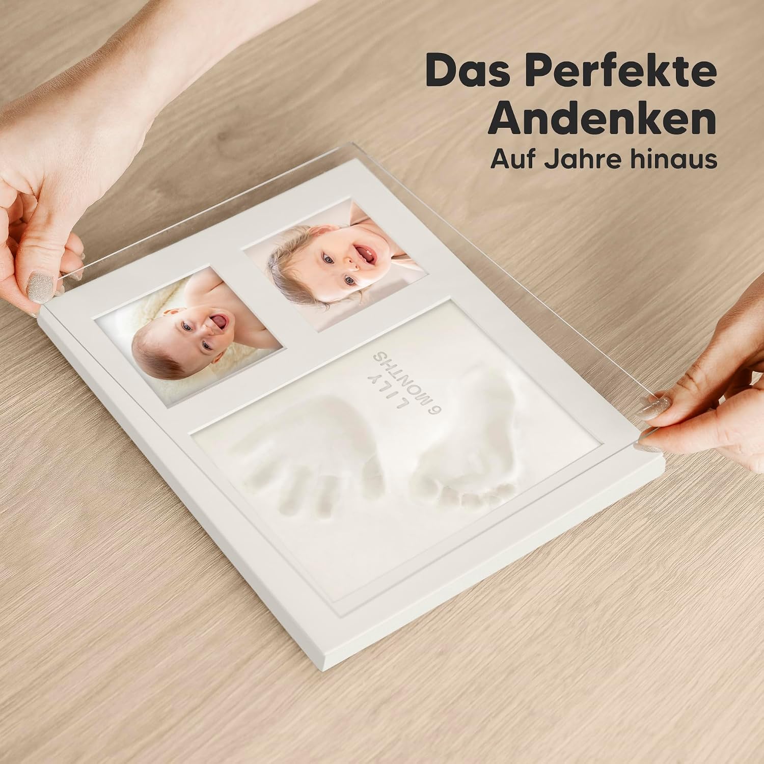 Baby Handprint Footprint Keepsake Kit - Baby Prints Photo Frame for Newborns - Baby Nursery Memory Art Kit Frame Boys Girls - Perfect Baby Registry Gift Box – Bild 7