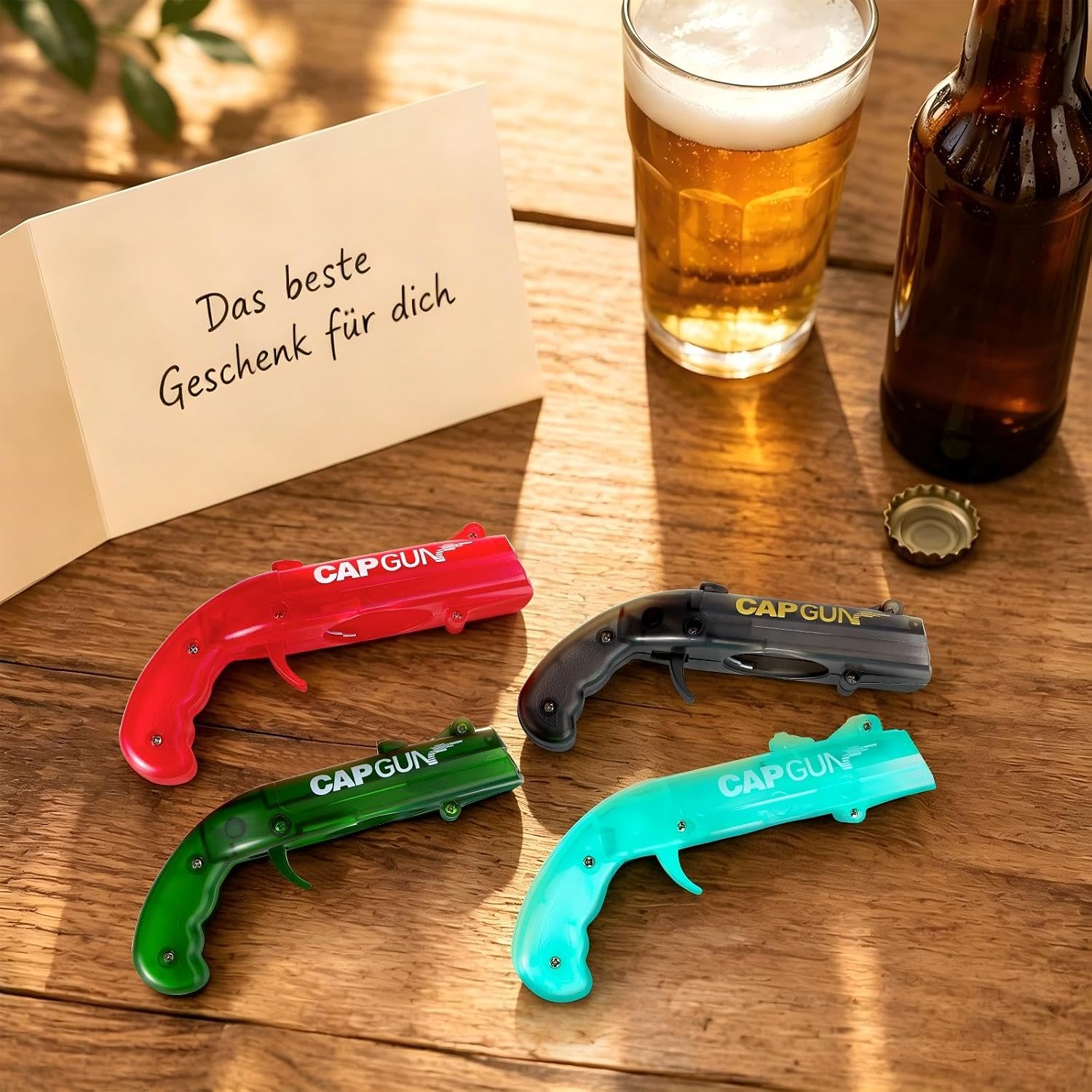 Bottle Opener Gun Funny, Beer Opener Gun for Bar, Party, Home and Football Nights, Beer Gifts for Men, Dad and Husband, 4 Pack (Black, Red, Green, Turquoise) – Bild 5