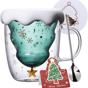 Arawat Christmas Mug Santa Gifts Christmas Gift Santa Mug Small Christmas Gifts for Women Men Employees Colleagues Double-Walled Glasses Christmas Mug Girlfriend