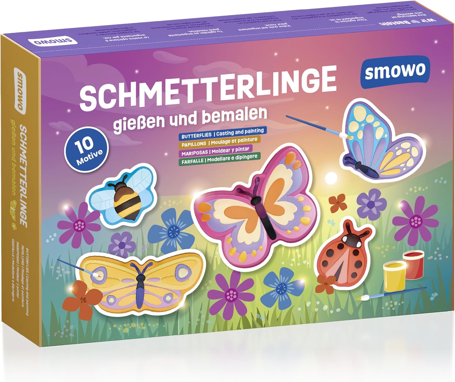 Smowo 10 Butterfly Plaster Figures for Casting and Painting, Girls' Craft Set for Casting Plaster with 10 Figures for Children, Gift for Crafts