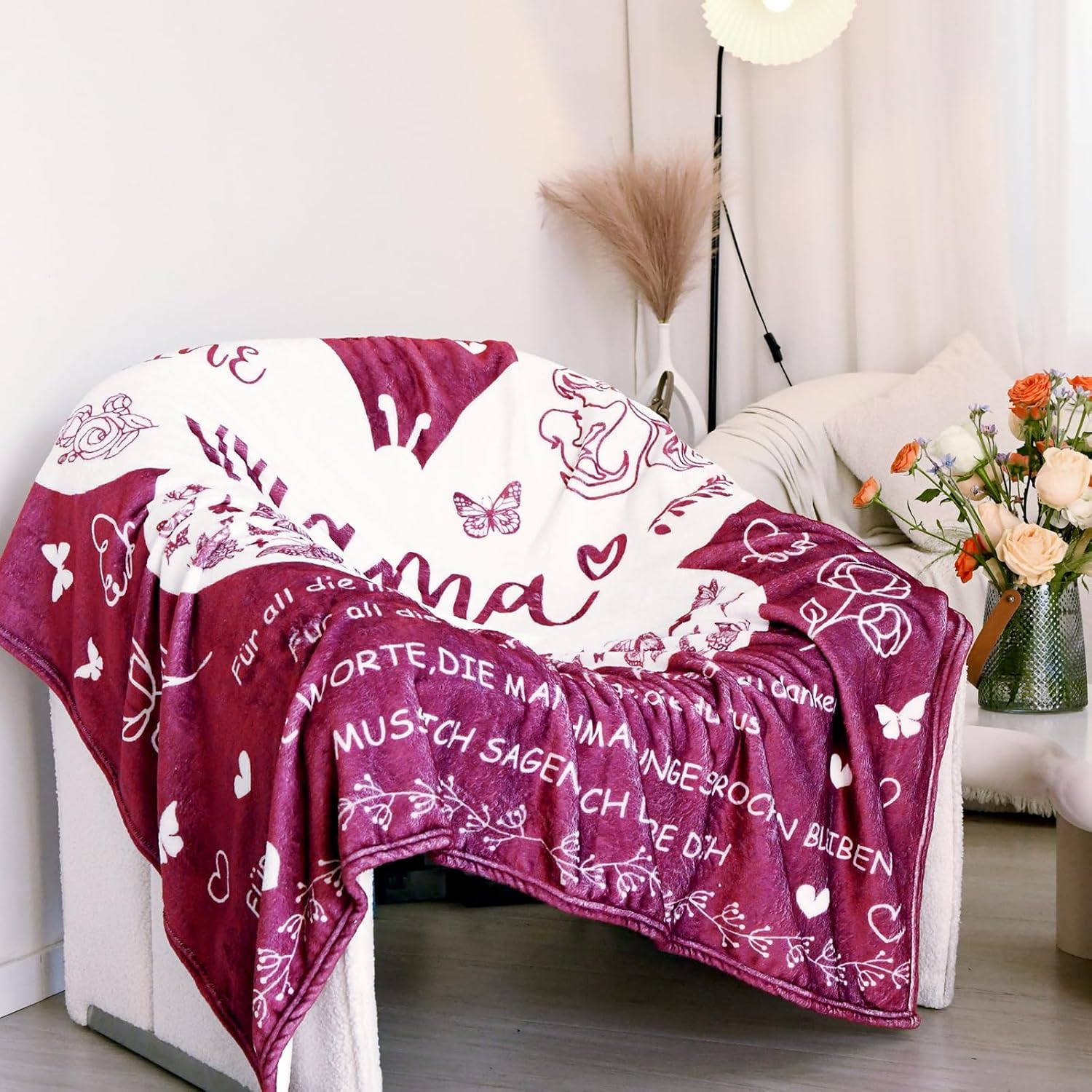 Charfia Mother's Day Gifts for Mum, Cuddly Blanket Gifts for Mum, Mum Birthday Gift, Best Mum Blanket Gift, Mother's Day Valentine's Day Christmas 1.3 x 1.5 m Blanket – Bild 5