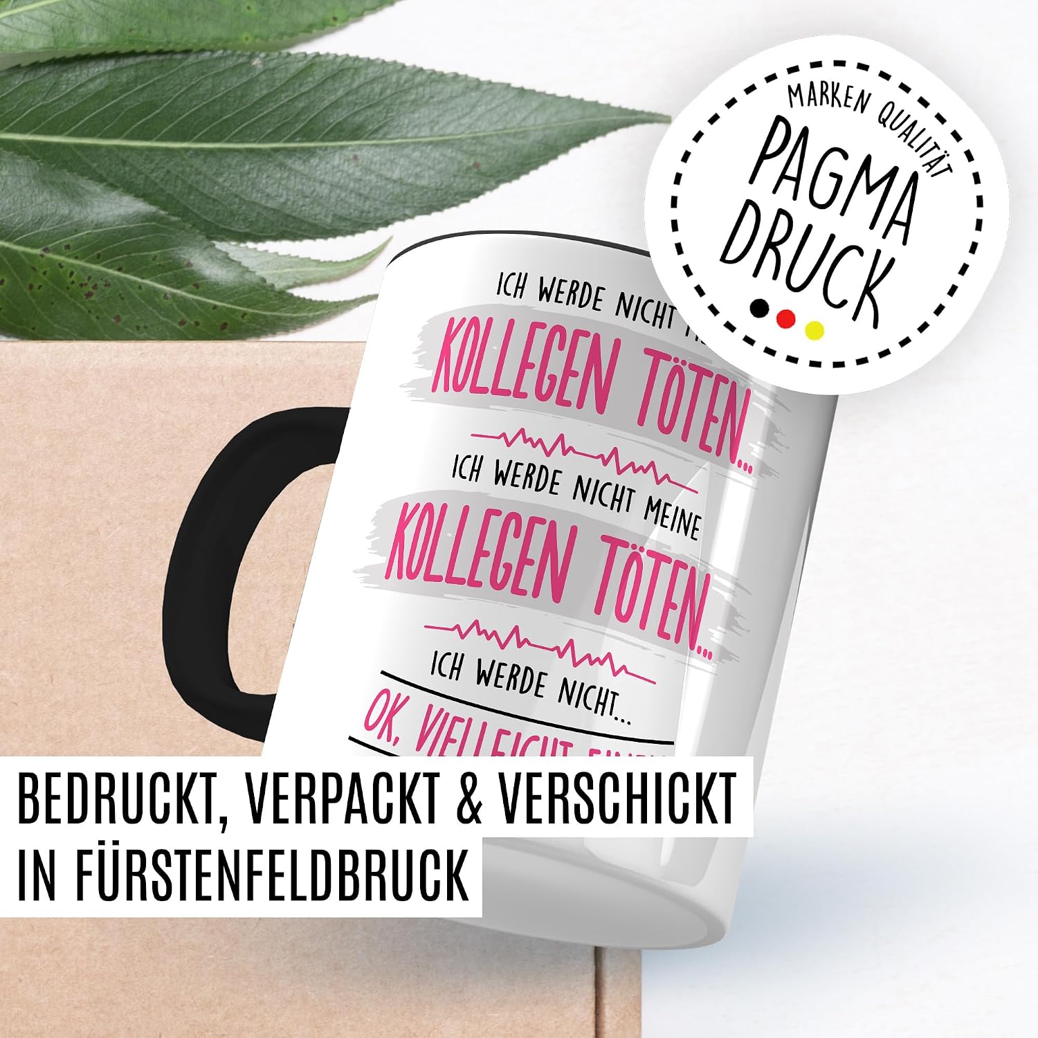 Mug for Office Gift Ich werde nicht meine Kollegen töten... Ok vlt einen, Coffee Cup Colleague Colleague Humour Gift Idea Desk Work Joke Workplace Decoration Coffee Mug (White/Black) – Bild 7