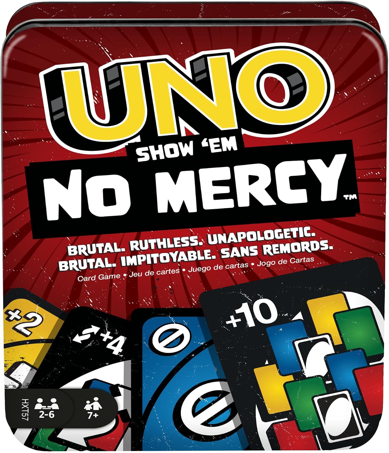Mattel Games UNO Show 'em No Mercy Card Game in Storage Tin, Age 7+