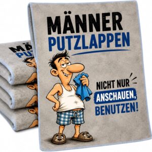 KRONLY Men’s Cleaning Cloth Joke Item Gift Idea Man 50 cm x 30 cm
