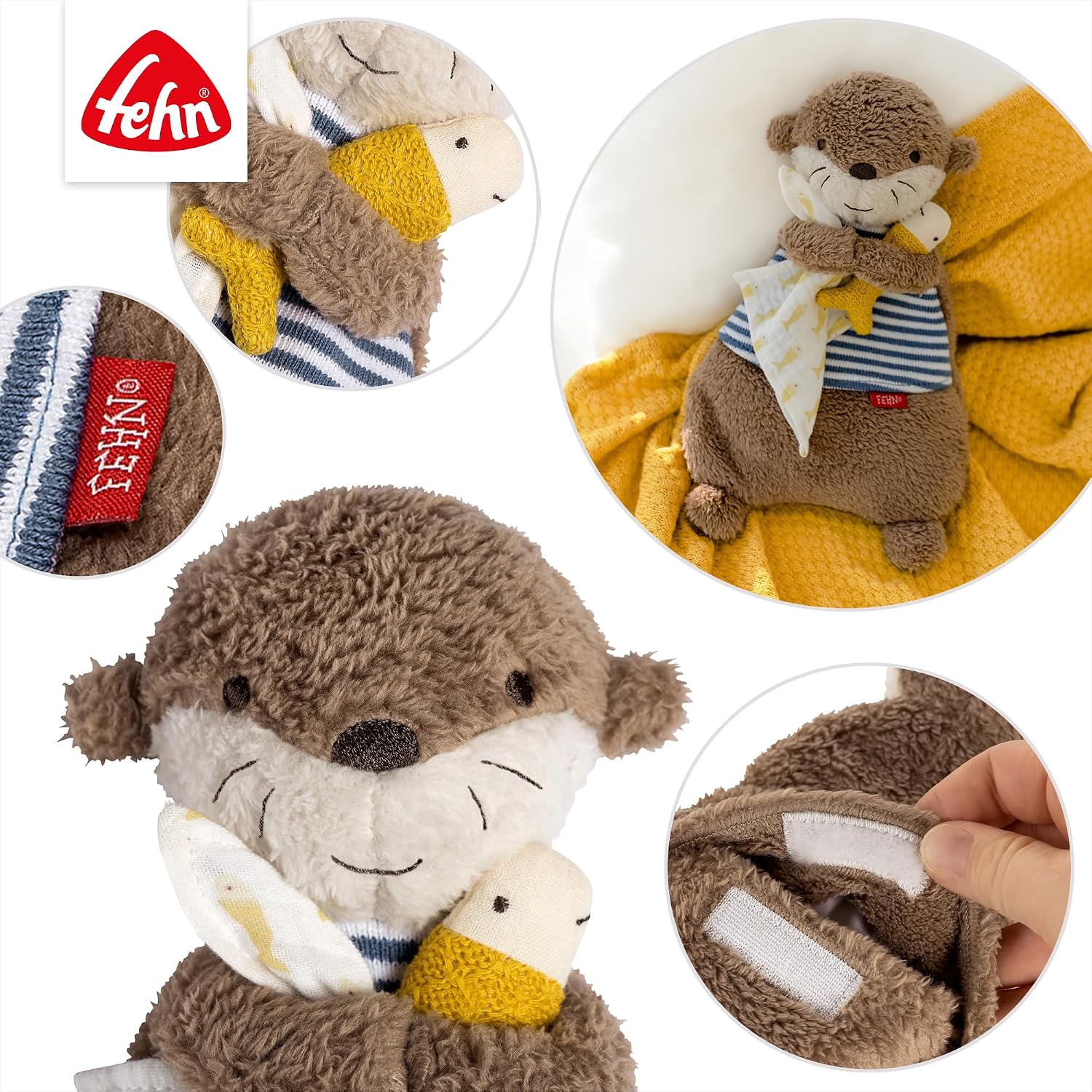 Fehn Otter Theo Soft Toy with Soothing Cherry Stone Cushion – Bild 5