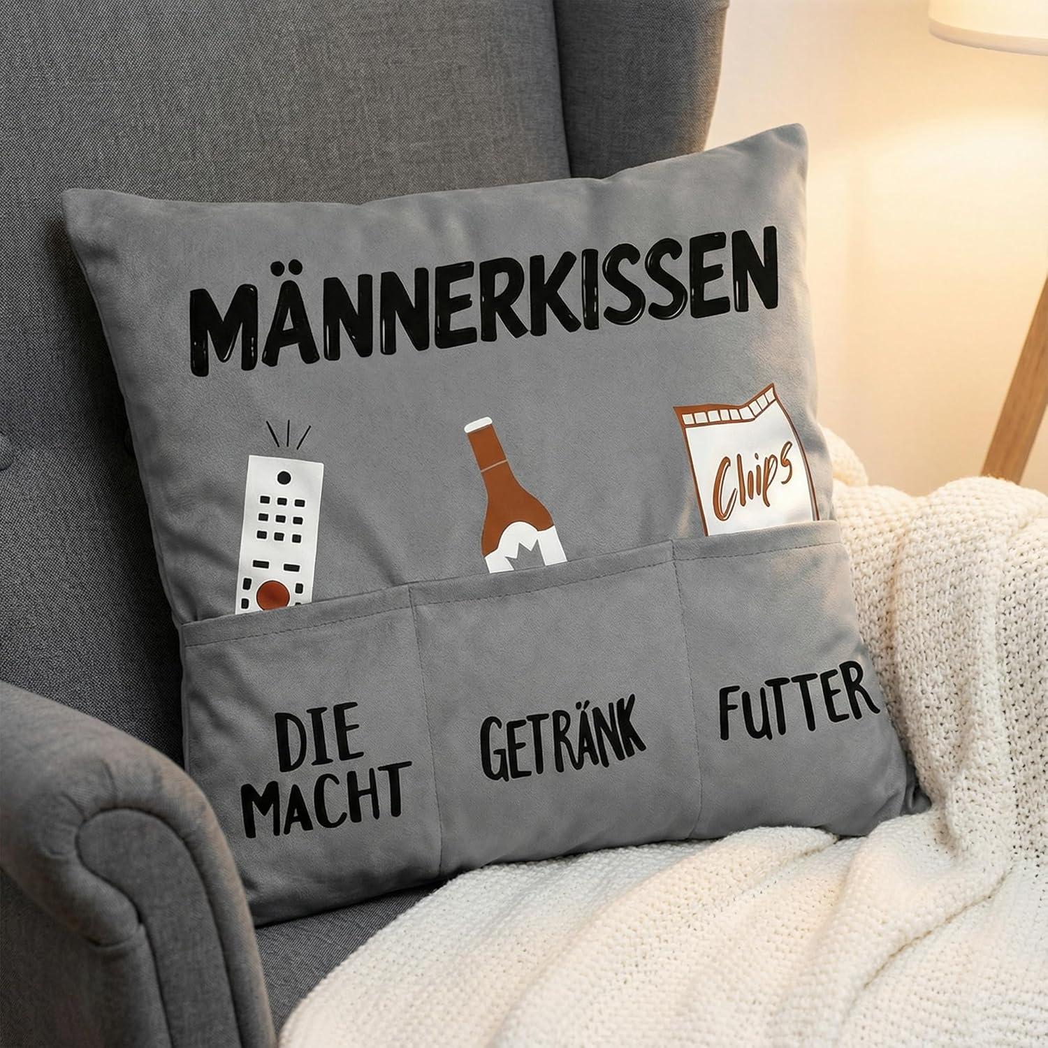 Men's Cushion with Pockets, Gifts 45 x 45 cm, Gifts for Men – Bild 5