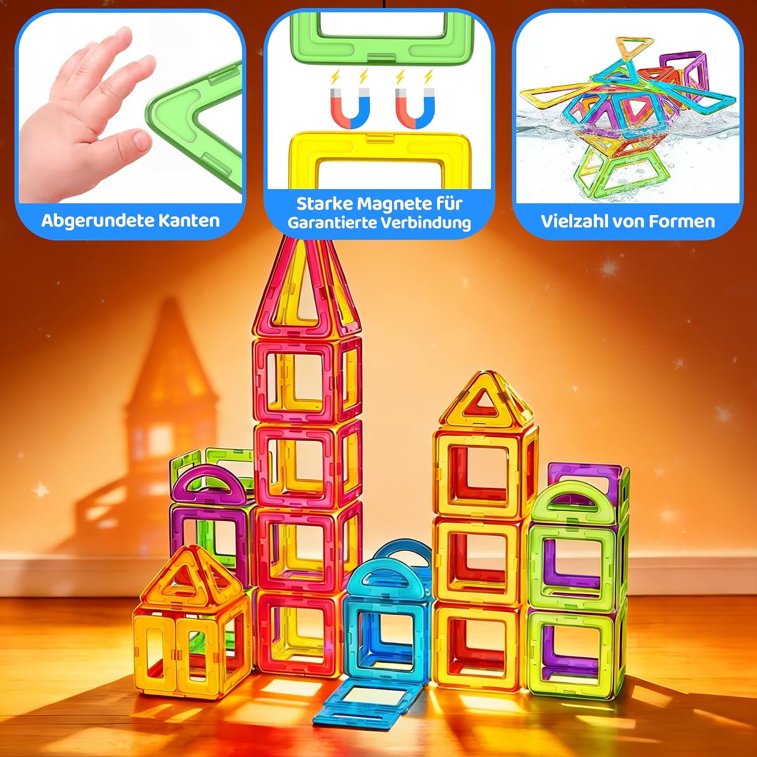 WOOBLO Magnetic Building Blocks for Children, 136 Pieces Magnetic Building – Bild 5