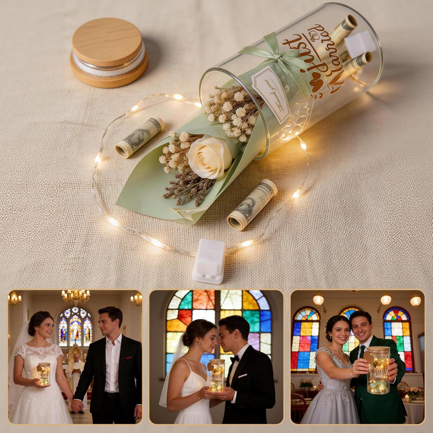 LED Bottle Light Money Box Wedding Gifts for Bride and Groom – Bild 5