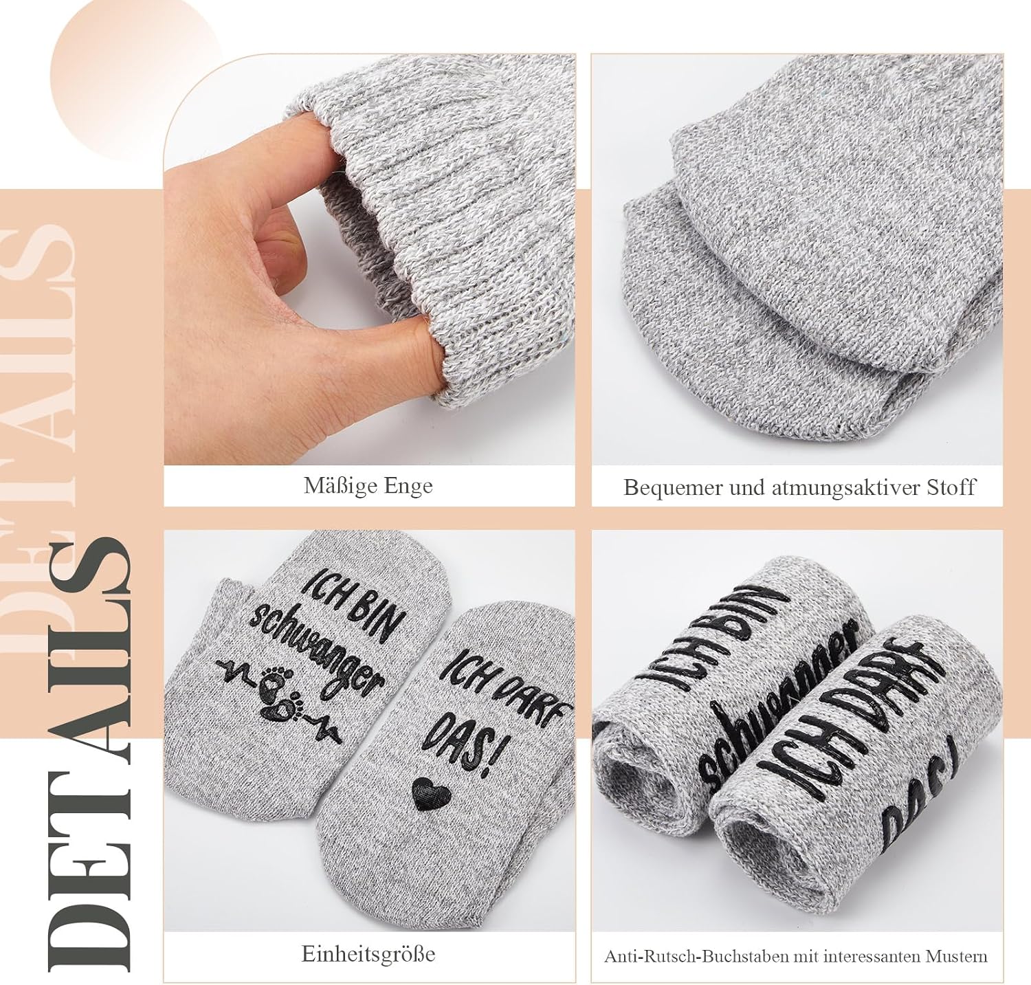 Jadive Gifts for New Parents Non-Slip Socks Decision Coin – Bild 3