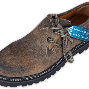 German Wear Haferlschuhe Traditional Shoes, Original, Handmade, Leather Shoes, Made of Suede, Genuine Leather Shoes, with 2 x Laces