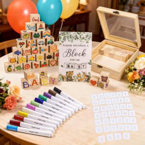 102 Piece Baby Shower Games Set - Building Blocks Painting Baby Shower Baby Shower