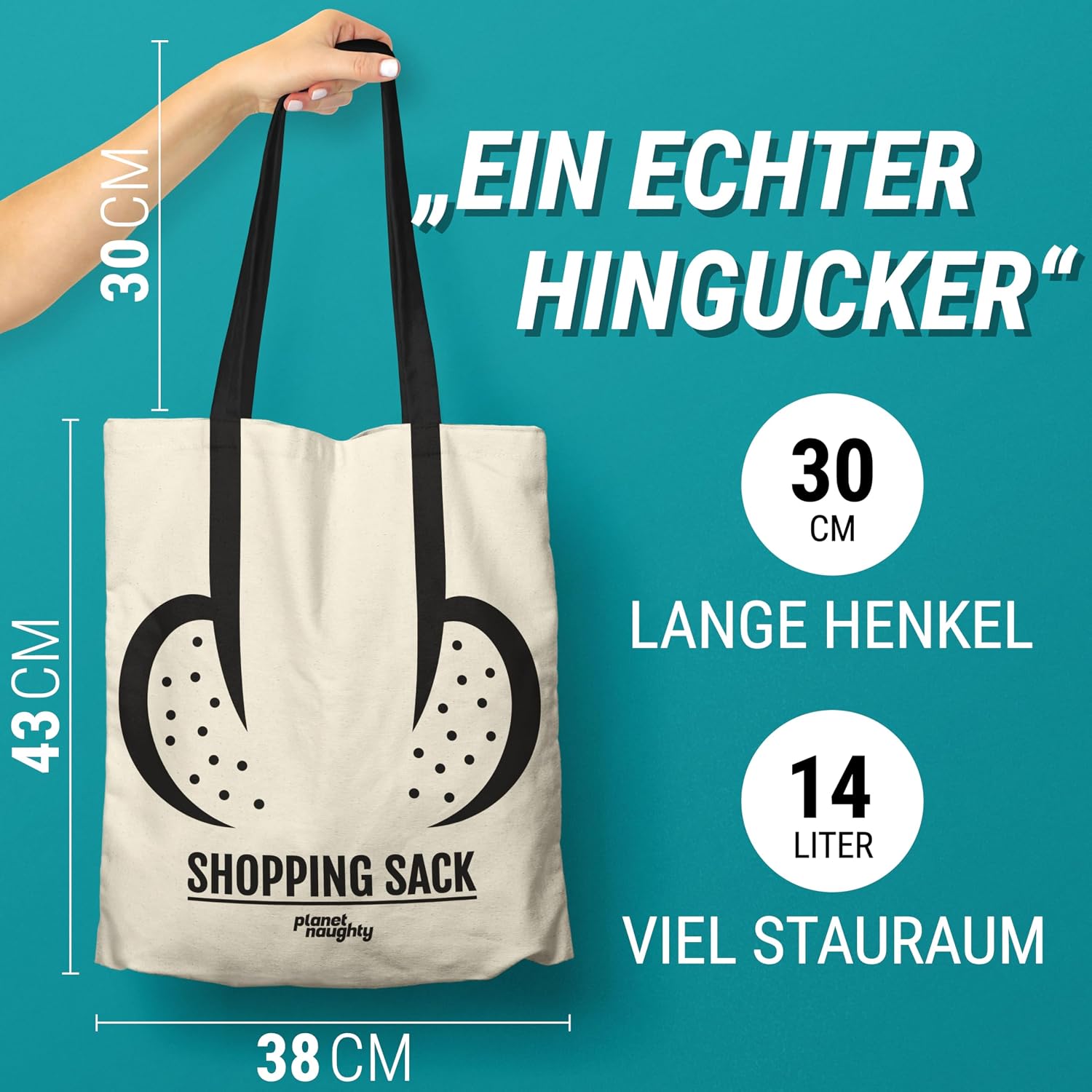 planet naughty Shopping Sack, Bag with Funny and Beautiful Motifs, Bag, in Vulva Veritas, Guitar, Camera, Funny Gifts for Men, Small Gift for Men and Women – Bild 2