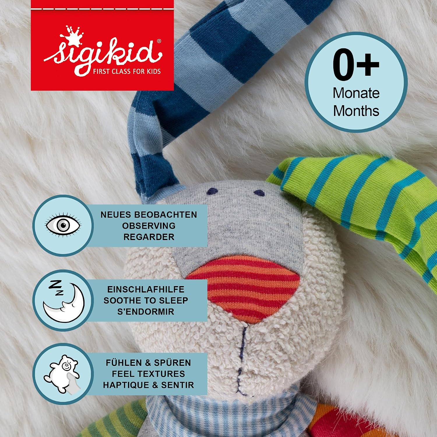 sigikid Cuddly Blanket Rabbit Cuddly Blanket for Babies Gift Idea – Bild 2