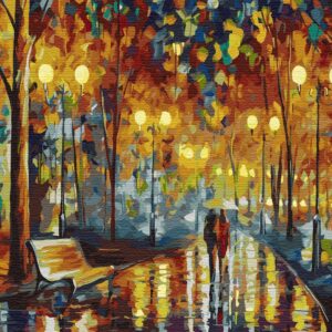 Artnapi Paint by Numbers Adults with Frame | DIY Hand Painted | Romance Under Umbrella | Kit for Beginners and Adults | Set Including Acrylic Paints & Brush | 40 x 50 cm Canvas | Gifts