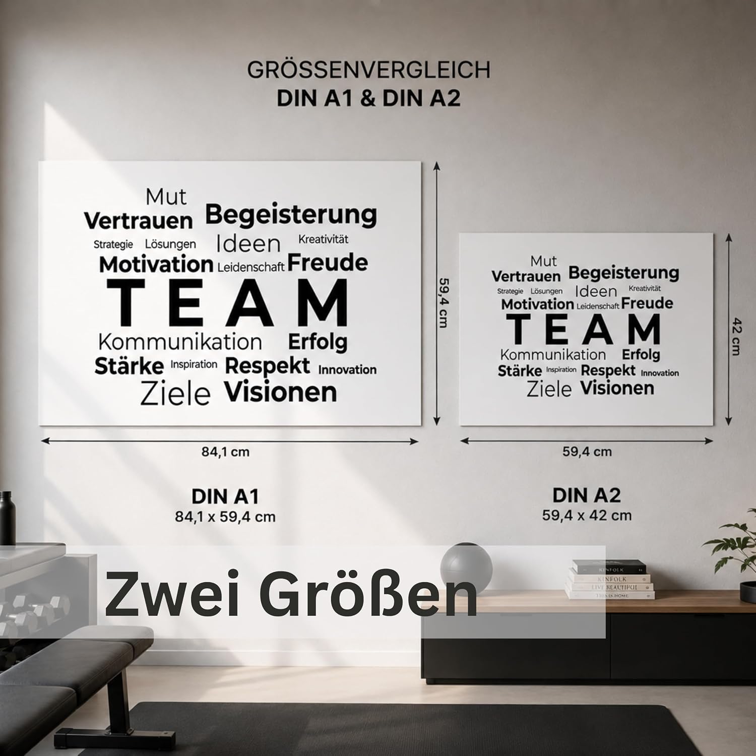 CLEAN SPORTS Team Poster DIN A2 - Team Picture & Motivational Poster Office Decoration - Teamwork Wall Picture Inspiration Gift Colleagues Study without Frame – Bild 3