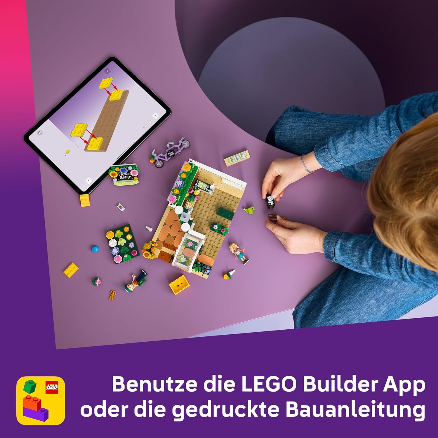 LEGO Friends Creative Flower Shop - Miniature Play Set with Artificial Flowers, Vases & Bouquets, 2 Mini Figures, Bicycle & Accessories - Children's Room Decoration - Gift Idea for Girls from 7 Years – Bild 6