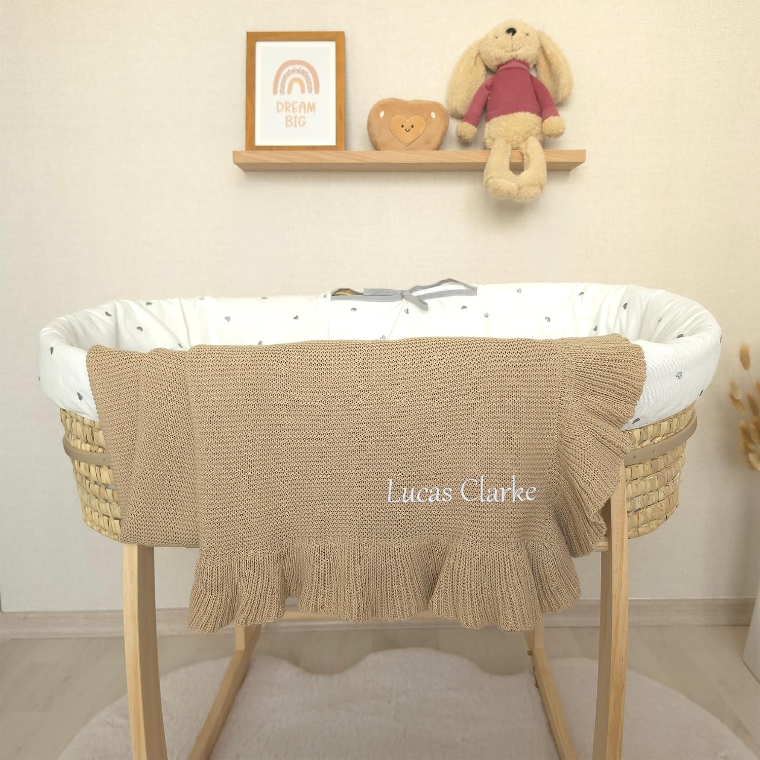 Baby Blanket Embroidered with Name 100 x 80 cm 100% Cotton – Bild 4