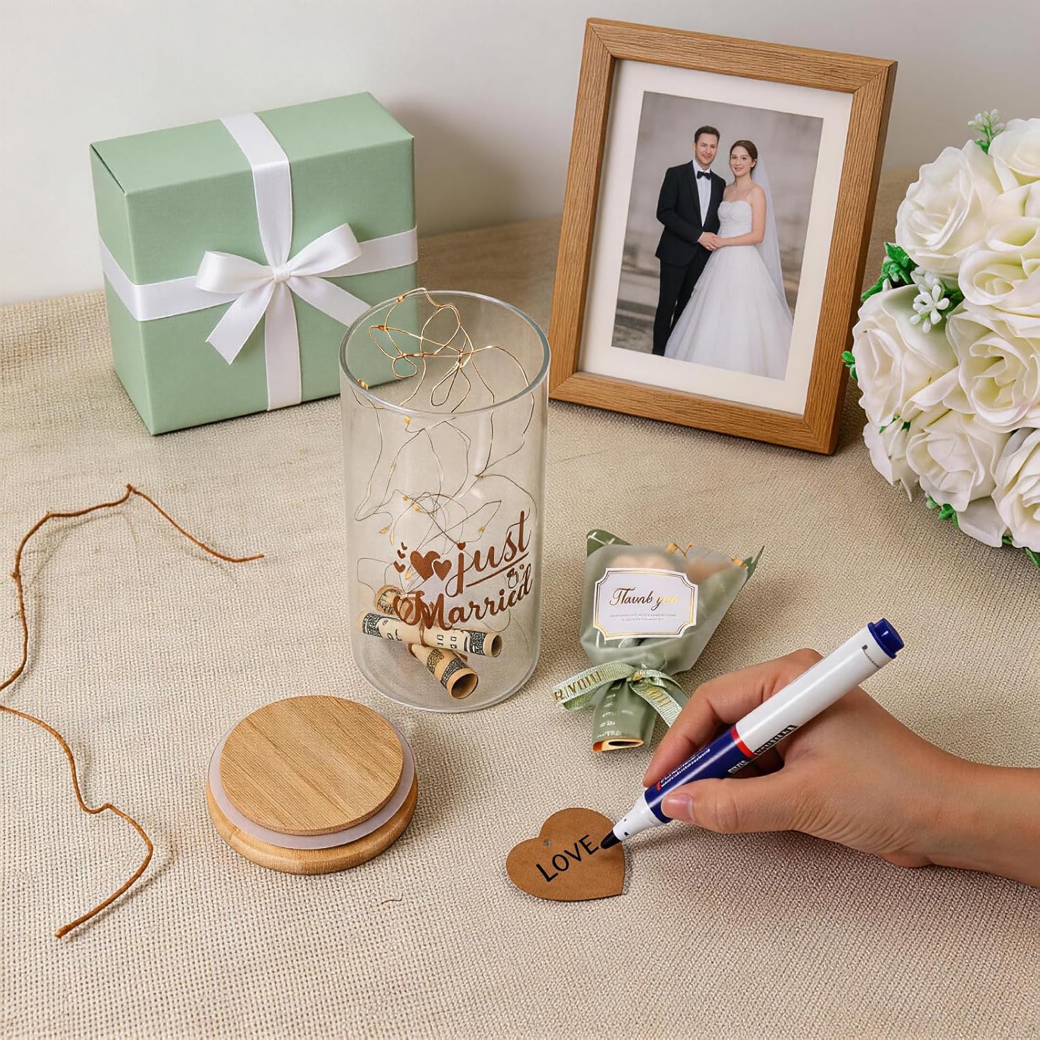 LED Bottle Light Money Box Wedding Gifts for Bride and Groom – Bild 3