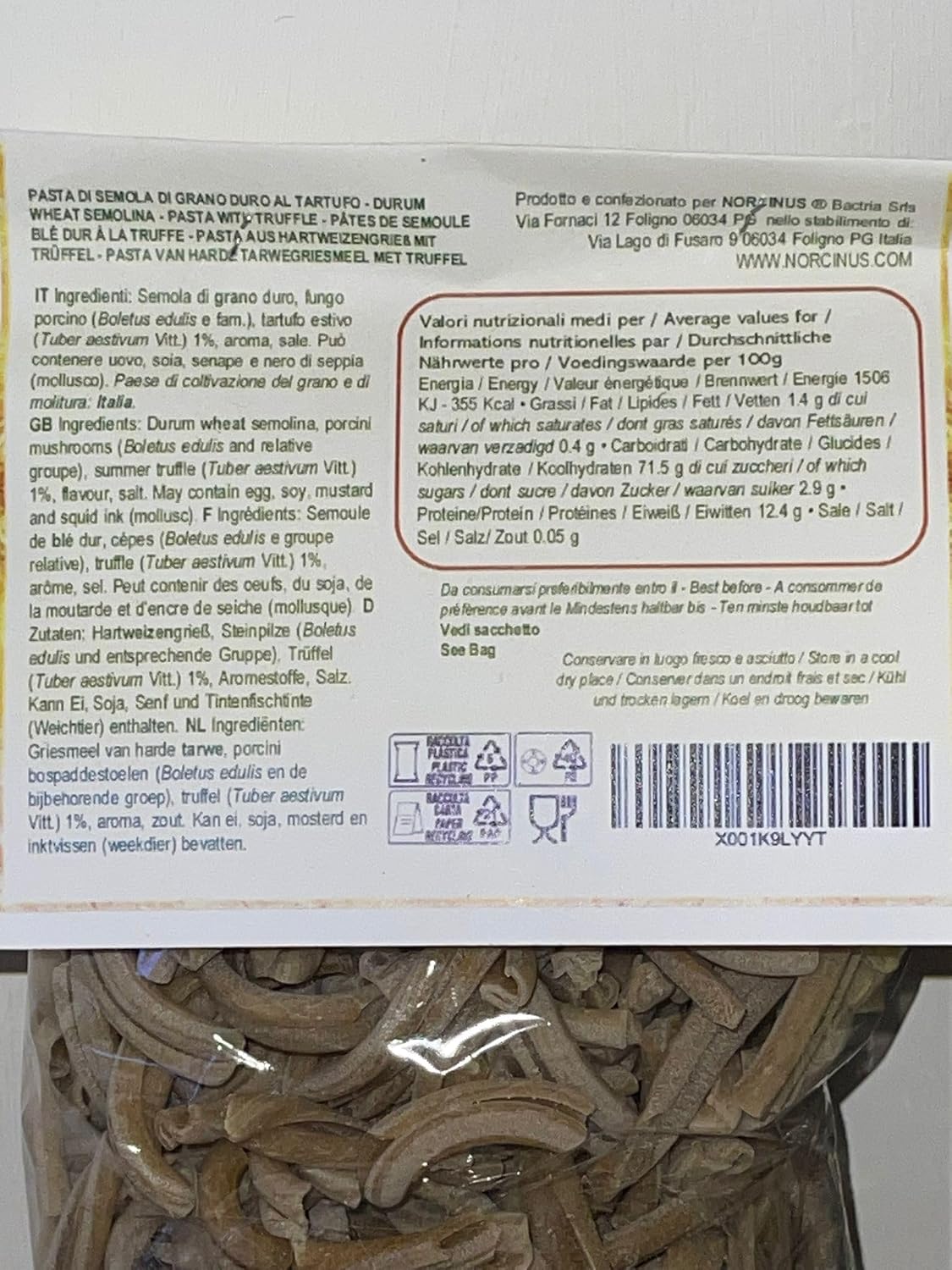 Norcinus Gourmet Gift Set: Extra Virgin Olive Oil with White Truffle (250ml) + Pasta Made from 100% Italian Wheat with Black Truffle (500g) - Delicatessen from Umbria – Bild 2