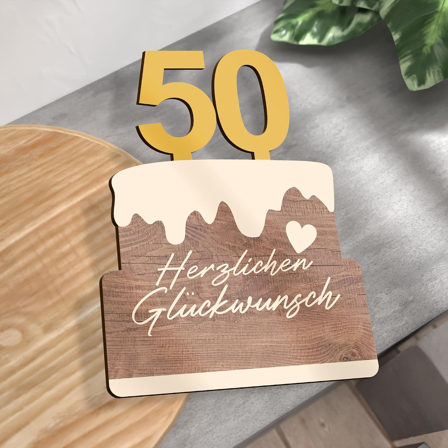 50th Birthday Card Cake Bday Wooden Card - Birthday Card with Envelope - Beautiful Birthday Card 50th Birthday Invitation Cards 50th Birthday Card, 50th Birthday Card, 50th Birthday Card – Bild 3