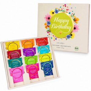 Creano Organic Herbal Tea Gift Set, Happy Birthday, 12 x Organic Tea Bags
