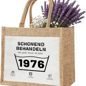 Jute Bag, Birthday Gift for 50th 60th Women, Jute Sack Sustainable Shopping, Gift for Women, Mother, Girlfriend, Colleague, Reusable Educator