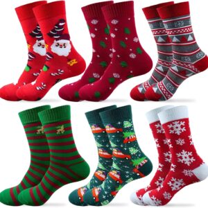 Scinzene 6 Pairs of Christmas Socks for Men and Women, Cuddly Socks, Christmas, EU 36-44, Soft Christmas Socks, Christmas Socks, Perfect as Christmas Gifts & Santa Gifts