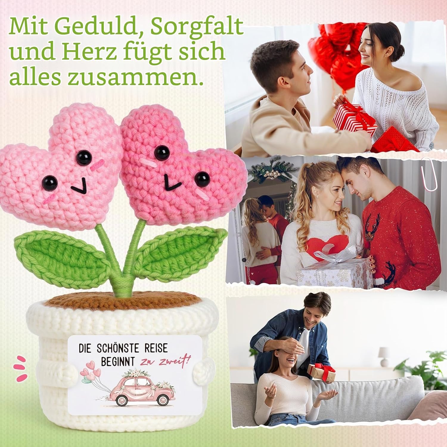 Juratar Sweet Wedding Gift for Bride and Groom - Handmade Crochet Flower – Bild 6