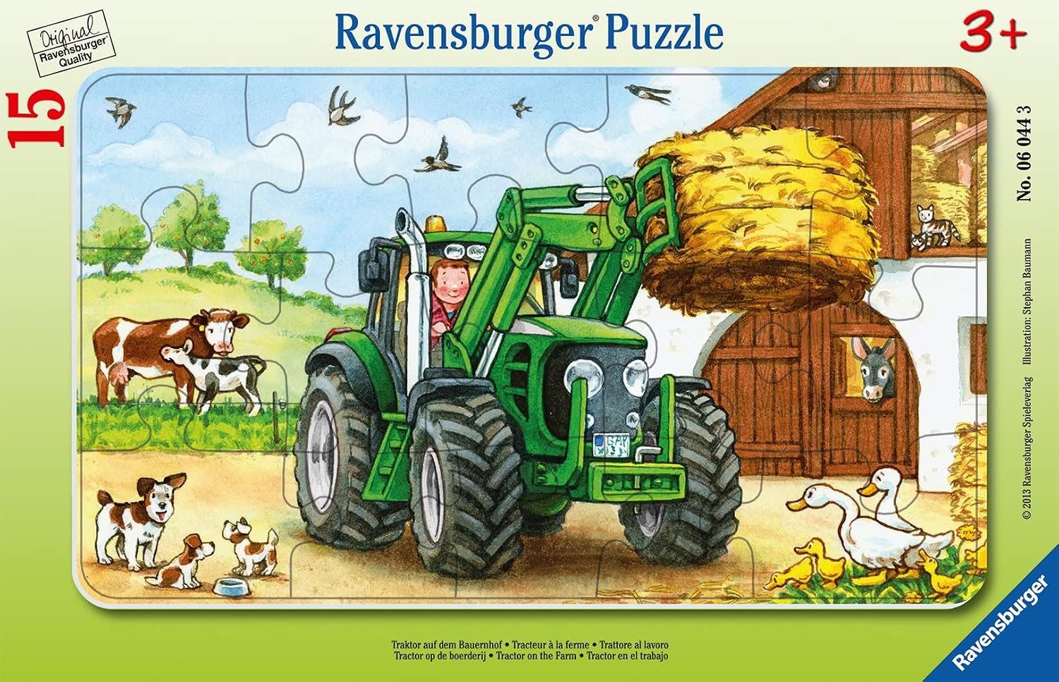 Ravensburger Children's Puzzle "Excavator, Tractor and Dump Truck" - 06573/3 Frame Puzzles in Each Puzzle has 6 Pieces with Vehicles - for Children from 2.5 Years and Above