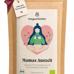 teegeschwister Mamas Auszeit Organic Tea with Women's Mantle Herb, Rooibos & Elderflower Gift Idea for Mum Birthday and Christmas Mother's Day Gift 70 g