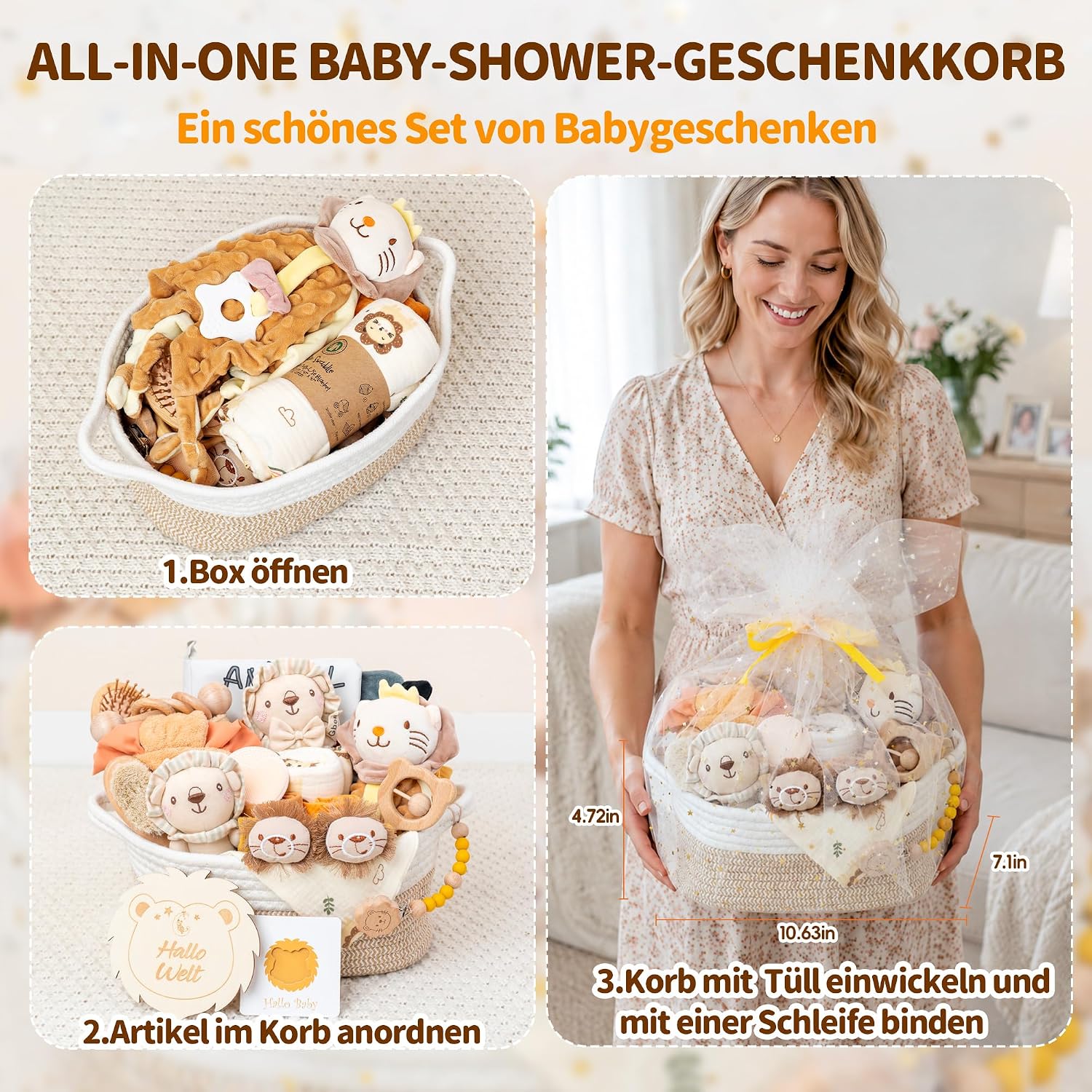 Baby Shower Gift for Birth Boy with Baby Blanket – Bild 3