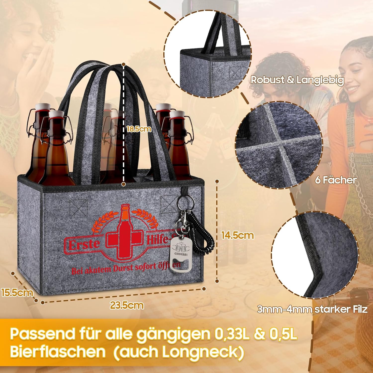 CASEBOT Funny gifts for men, men's handbag, men's gifts, First aid, bottle bag – Bild 4